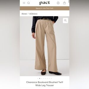 PACT Clothing. Organic Cotton Trousers
